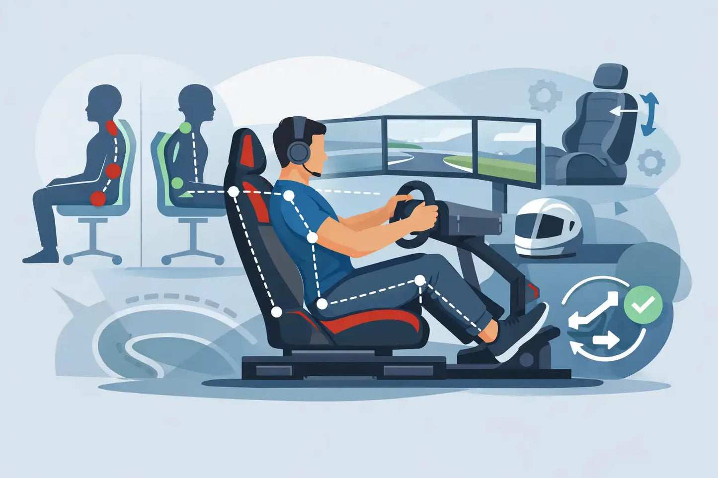 Simracing Sitz Ergonomie richtig einstellen - GermanSimRacing